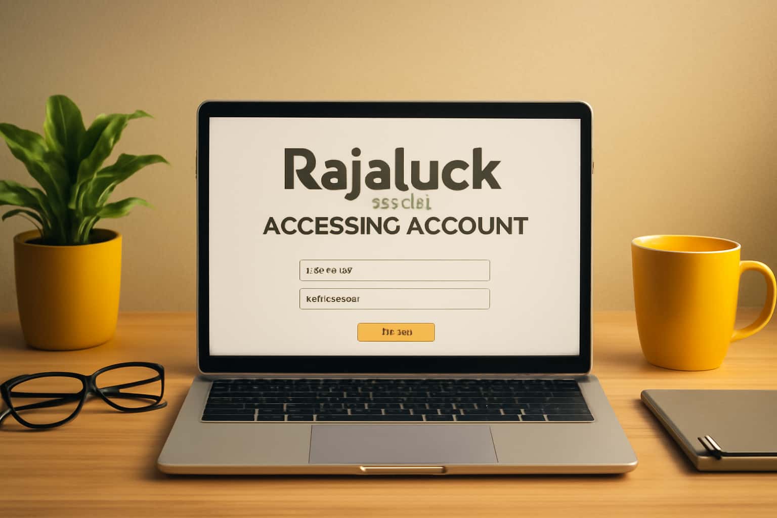 Informative scene about accessing Rajaluck account.