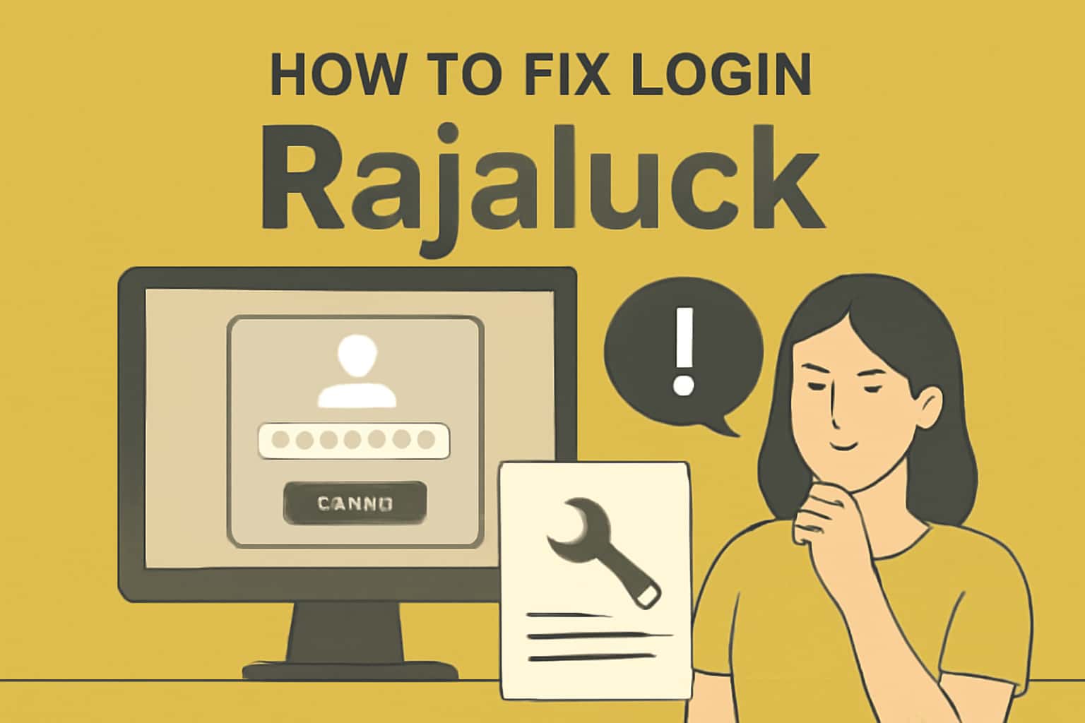 Informative scene on fixing login issues for Rajaluck.