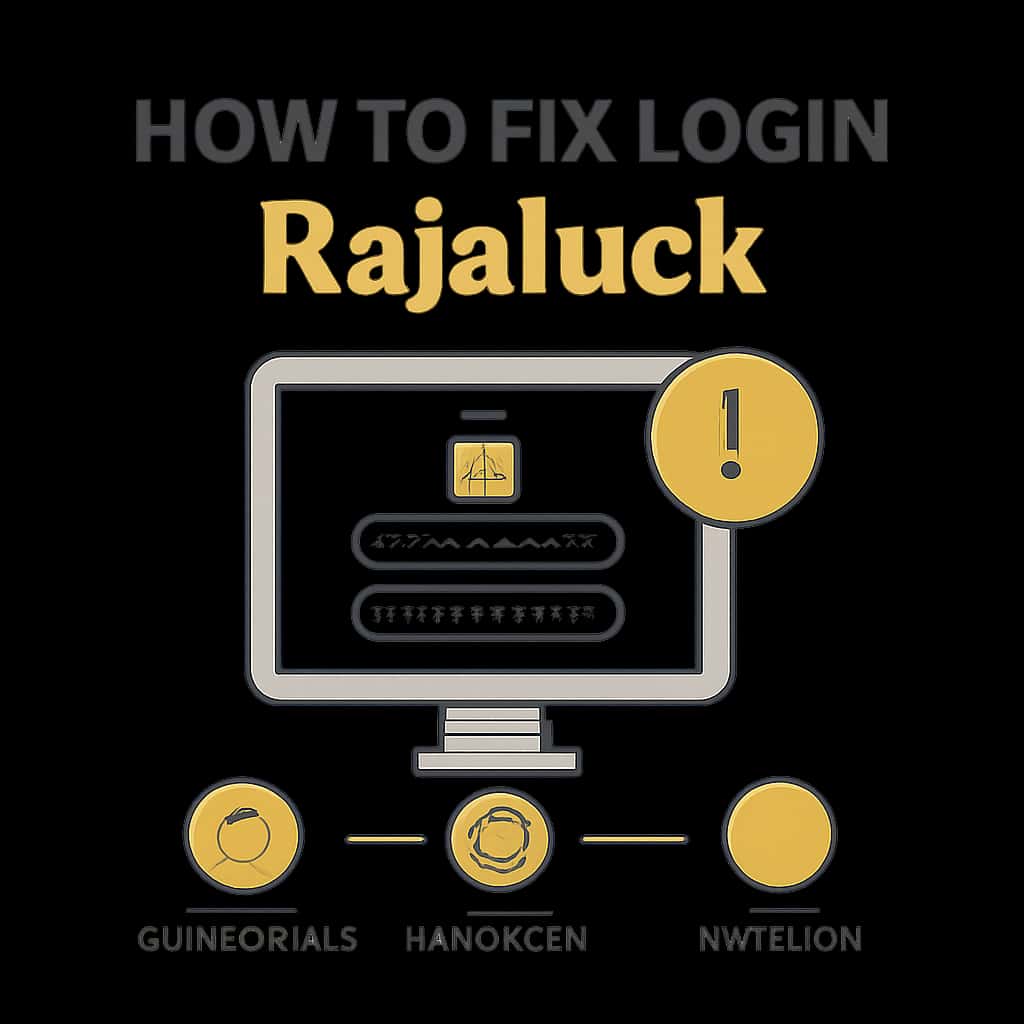 Diagram illustrating steps to fix login issues on Rajaluck.