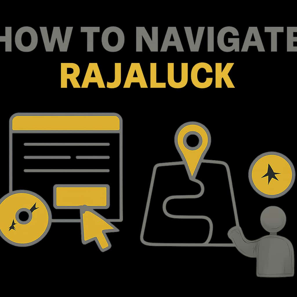 Illustration of user navigation steps in Rajaluck.