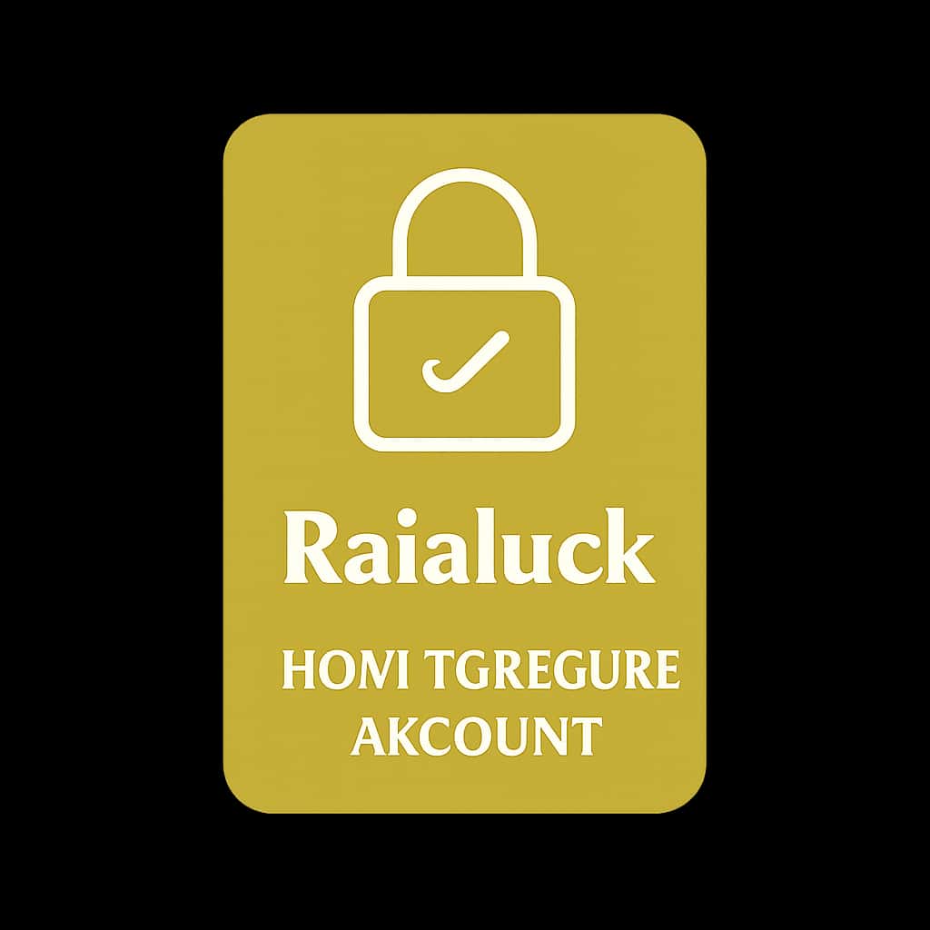 A professional badge for Rajaluck account security guidance.