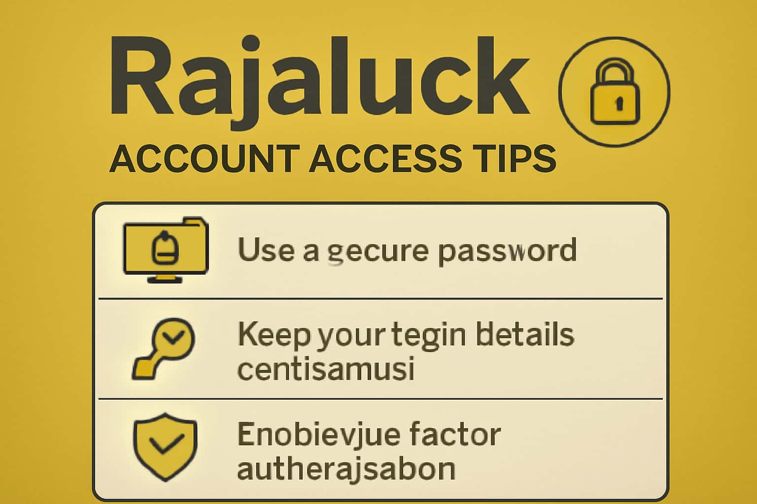 Informational scene depicting Rajaluck Account Access Tips