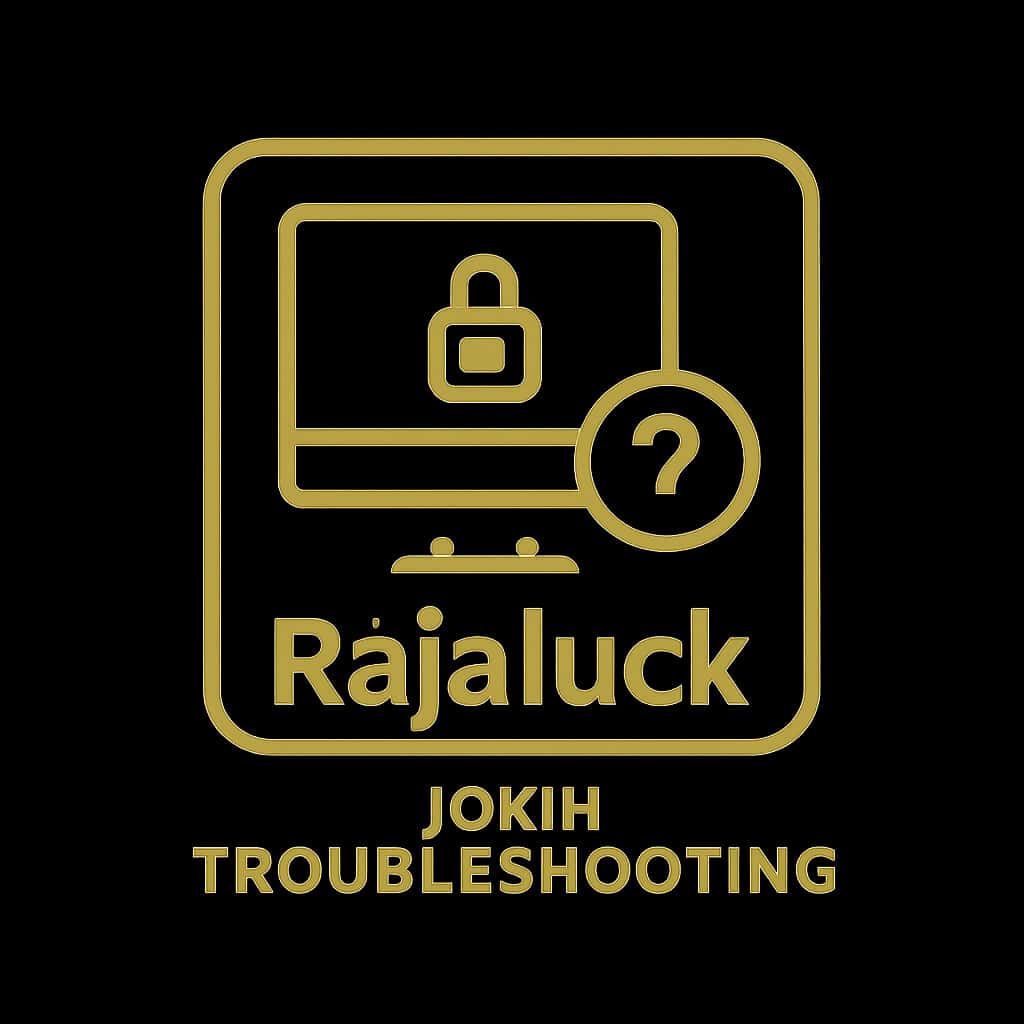 An icon illustrating Rajaluck Login Troubleshooting in professional styling.