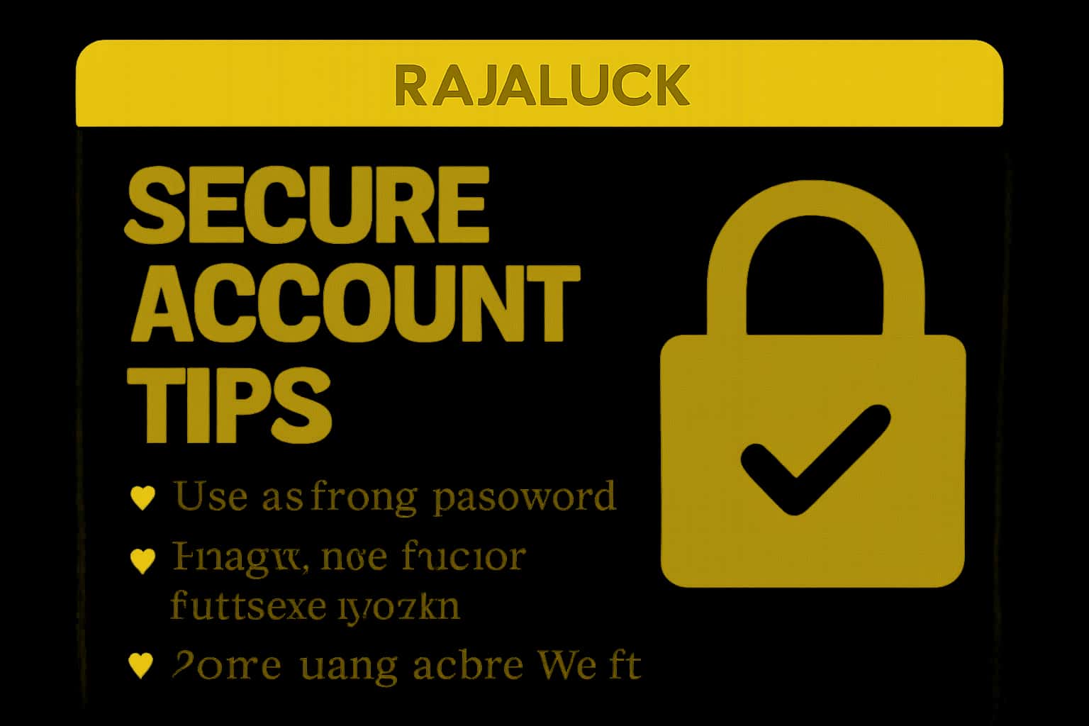 An informative graphic illustrating the importance of securing your Rajaluck account.