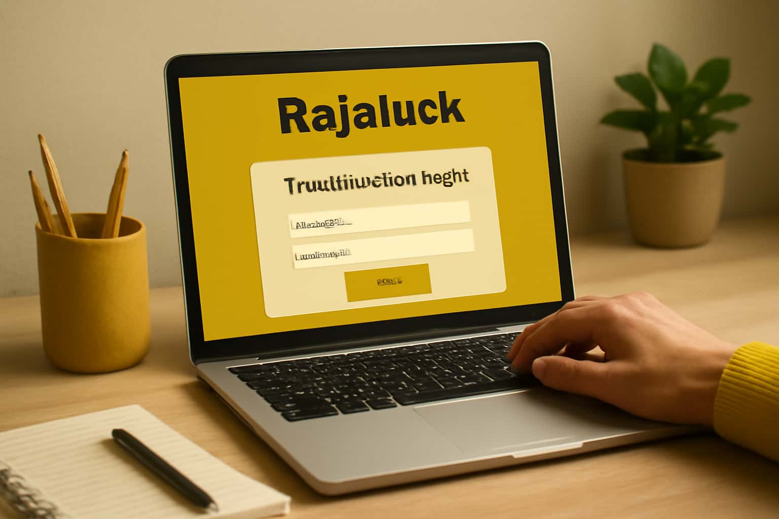 Informational scene related to troubleshooting login issues for Rajaluck.